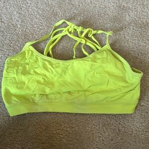 Women’s Fabletics Neon Green/Yellow Sports Bra Size XL